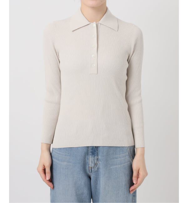 IENA「《予約》ECO SPLASH 襟付きリブプルオーバー」|ニット・セーター|