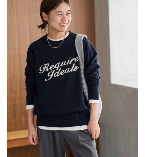 JOURNAL STANDARD relume「《追加2》コットンカシミヤロゴニット」|ニット・セーター|ネイビー