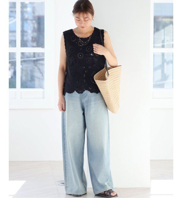 JOURNAL STANDARD relume「エンブロイダリークロシェノースリーブ」|ニット・セーター|