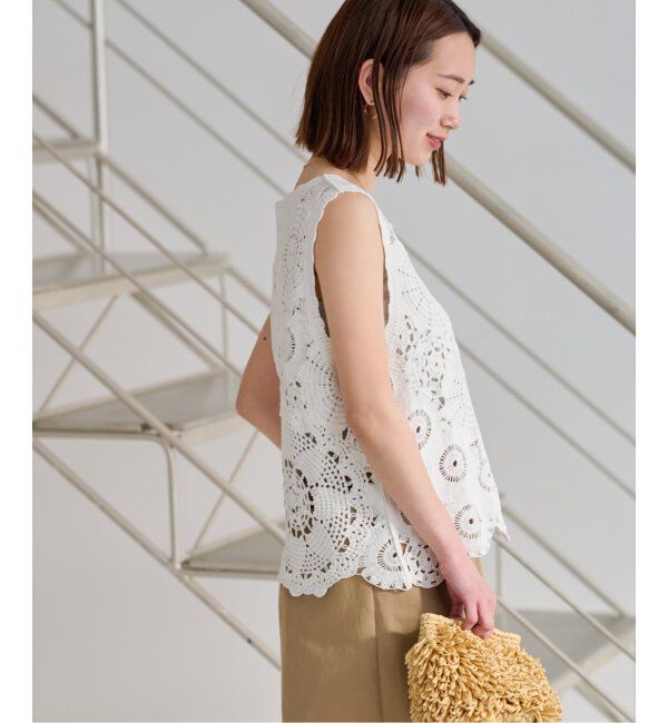 JOURNAL STANDARD relume「エンブロイダリークロシェノースリーブ」|ニット・セーター|