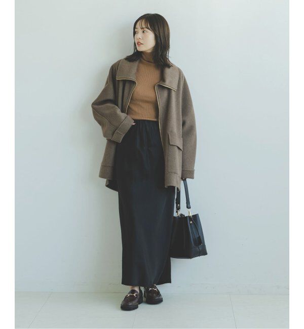 NOBLE「《追加》ナローAラインサテンスカート 2」|スカート|