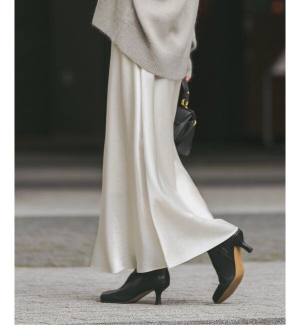 NOBLE「《追加》ナローAラインサテンスカート 2」|スカート|