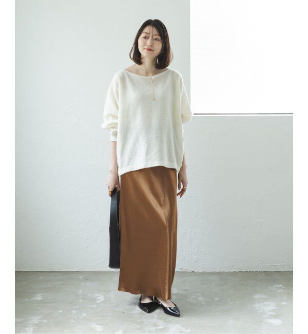 NOBLE「《追加》ナローAラインサテンスカート 2」|スカート|