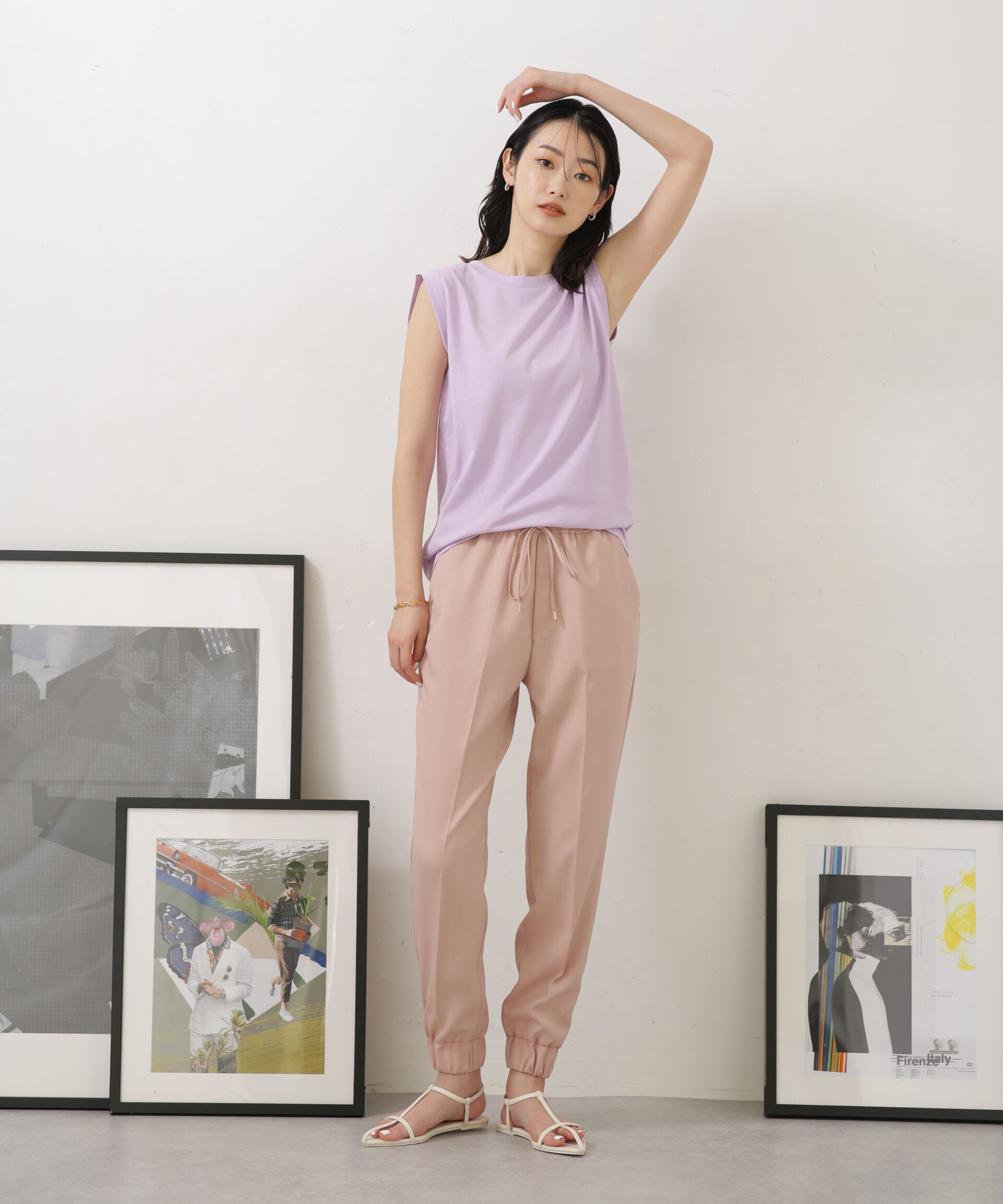 nano･universe「LB.04/Tストラップフラットサンダル」|サンダル|