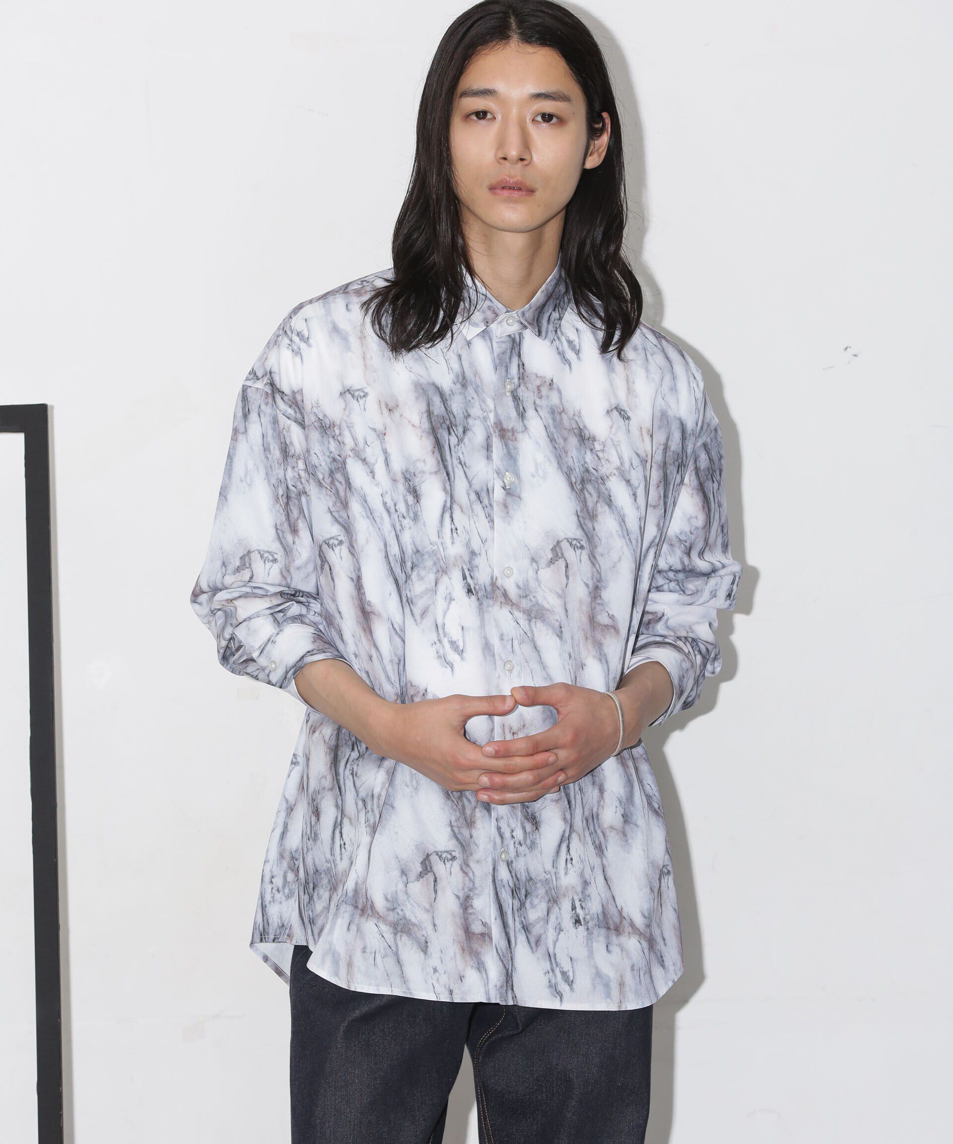 nano･universe「ドレープパターンシャツ 長袖」|シャツ・ブラウス|