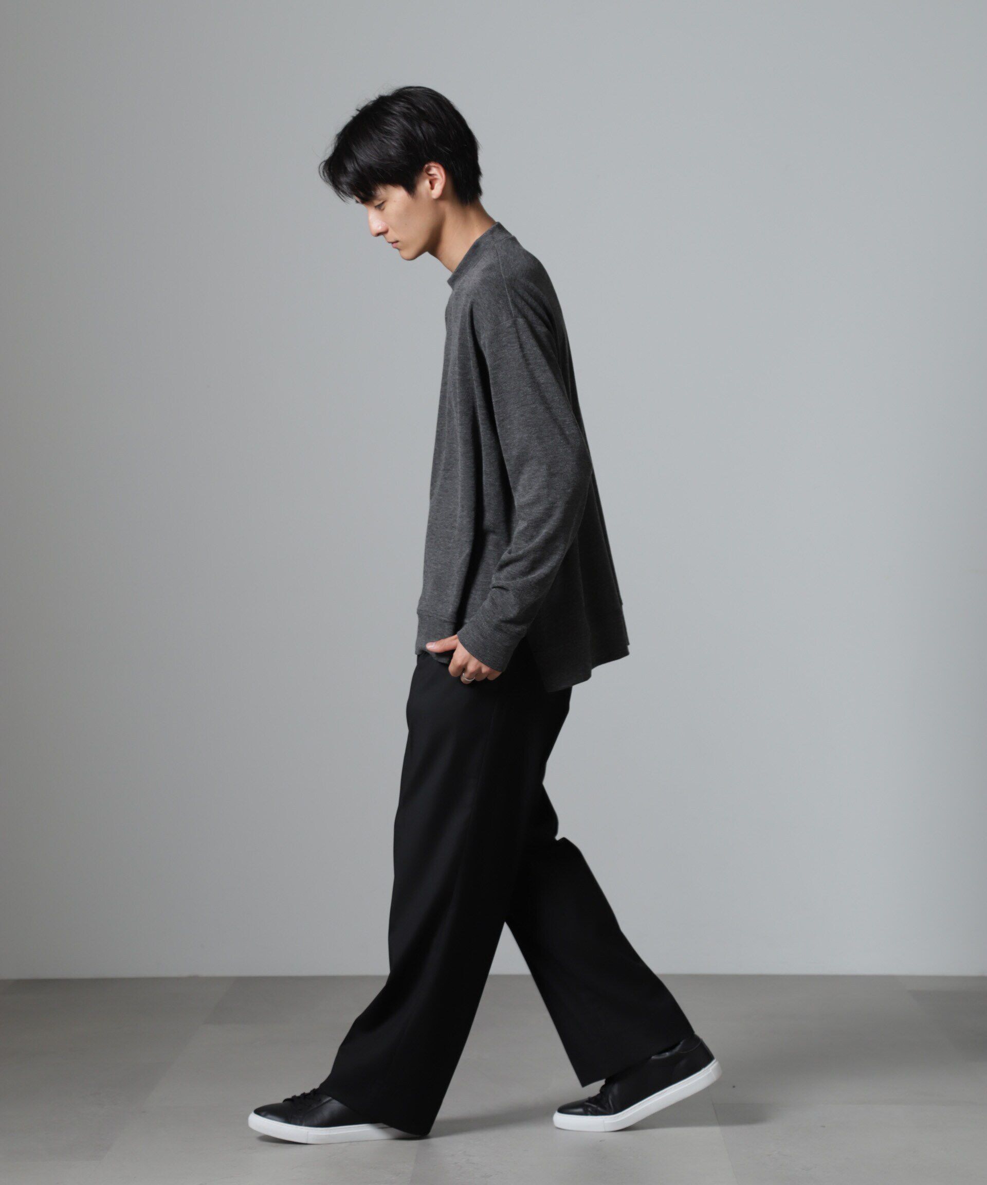 nano･universe「WEB限定/ストレッチテレコモックネックプルオーバー 長袖」|Tシャツ・カットソー|