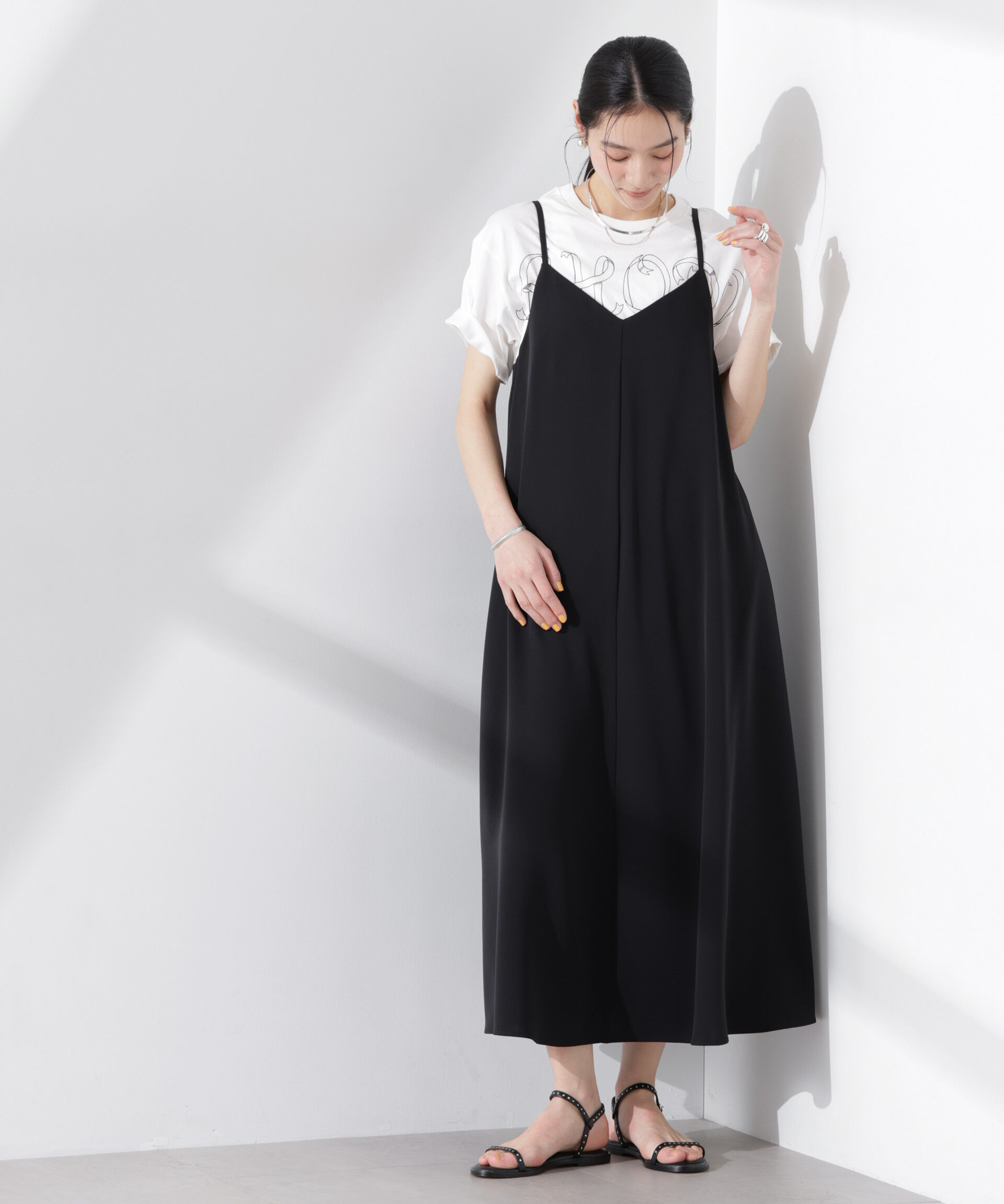 nano･universe「フレアダブルクロスキャミワンピース」|ワンピース|