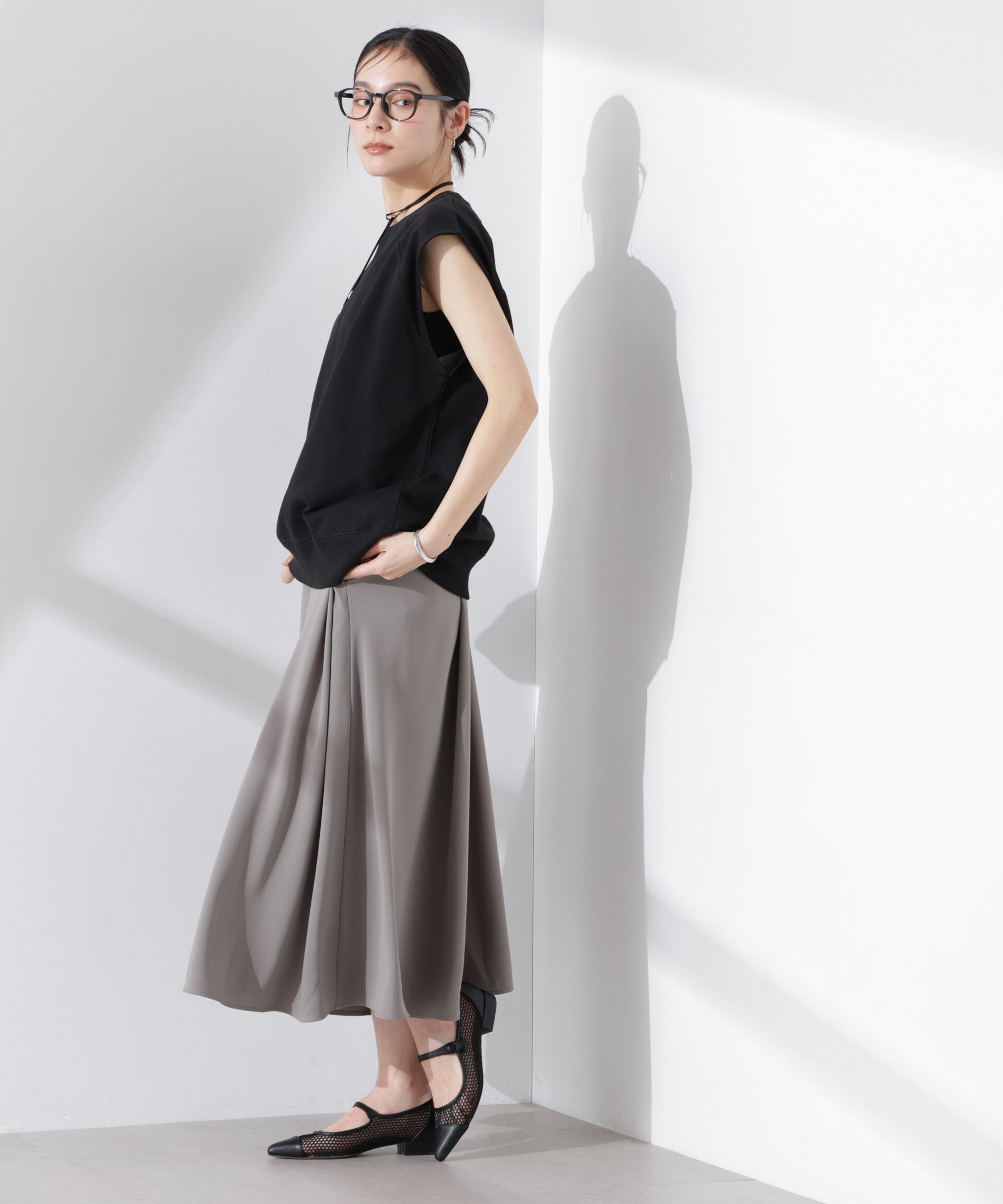 nano･universe「フレアダブルクロスキャミワンピース」|ワンピース|