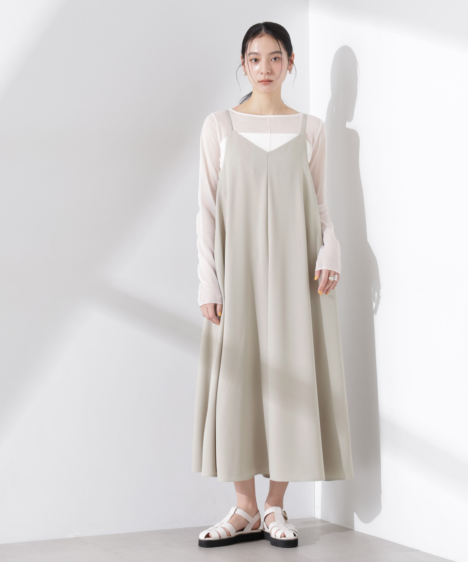 nano･universe「フレアダブルクロスキャミワンピース」|ワンピース|