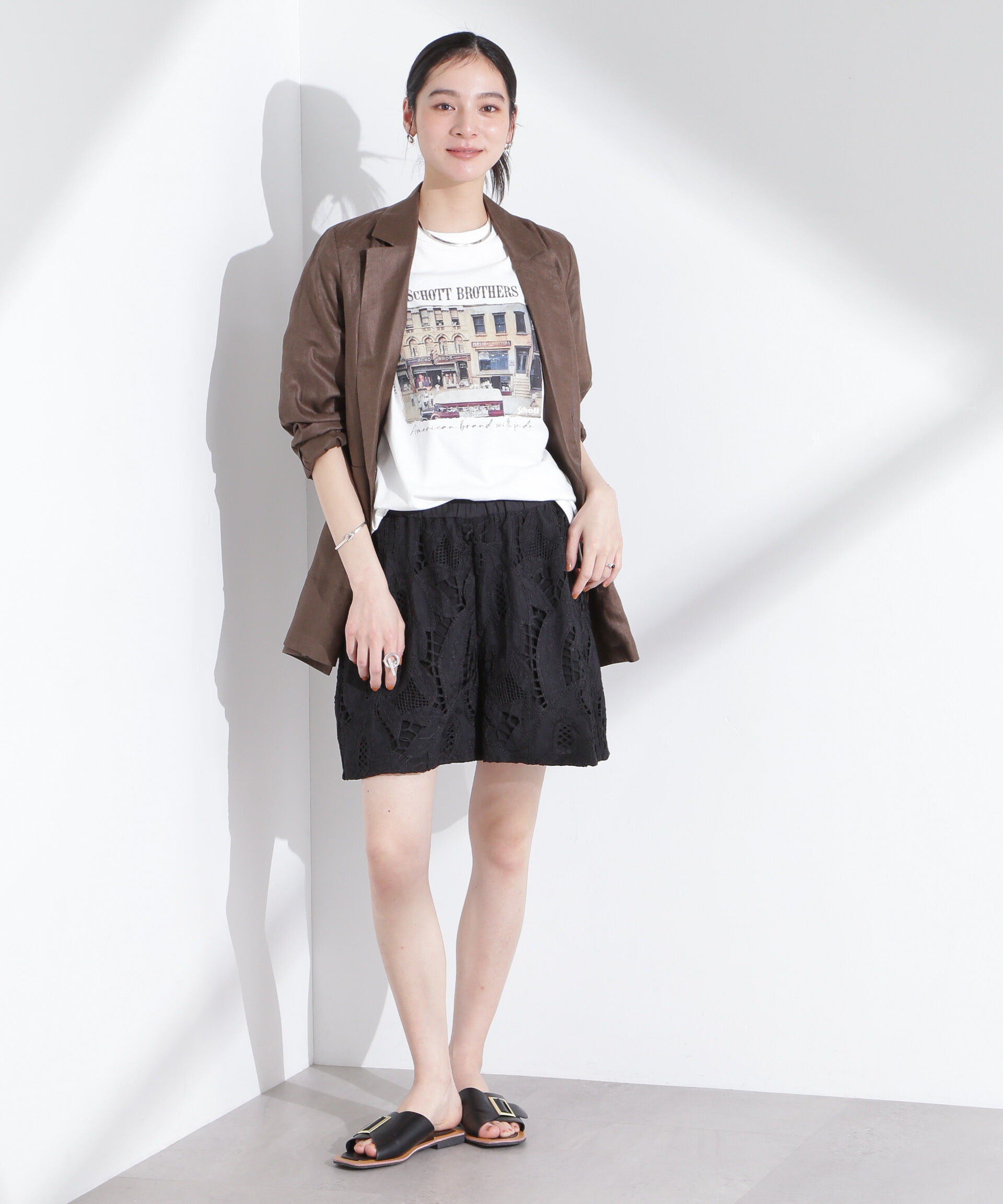 nano･universe「イージーレースショートパンツ」|チノ|