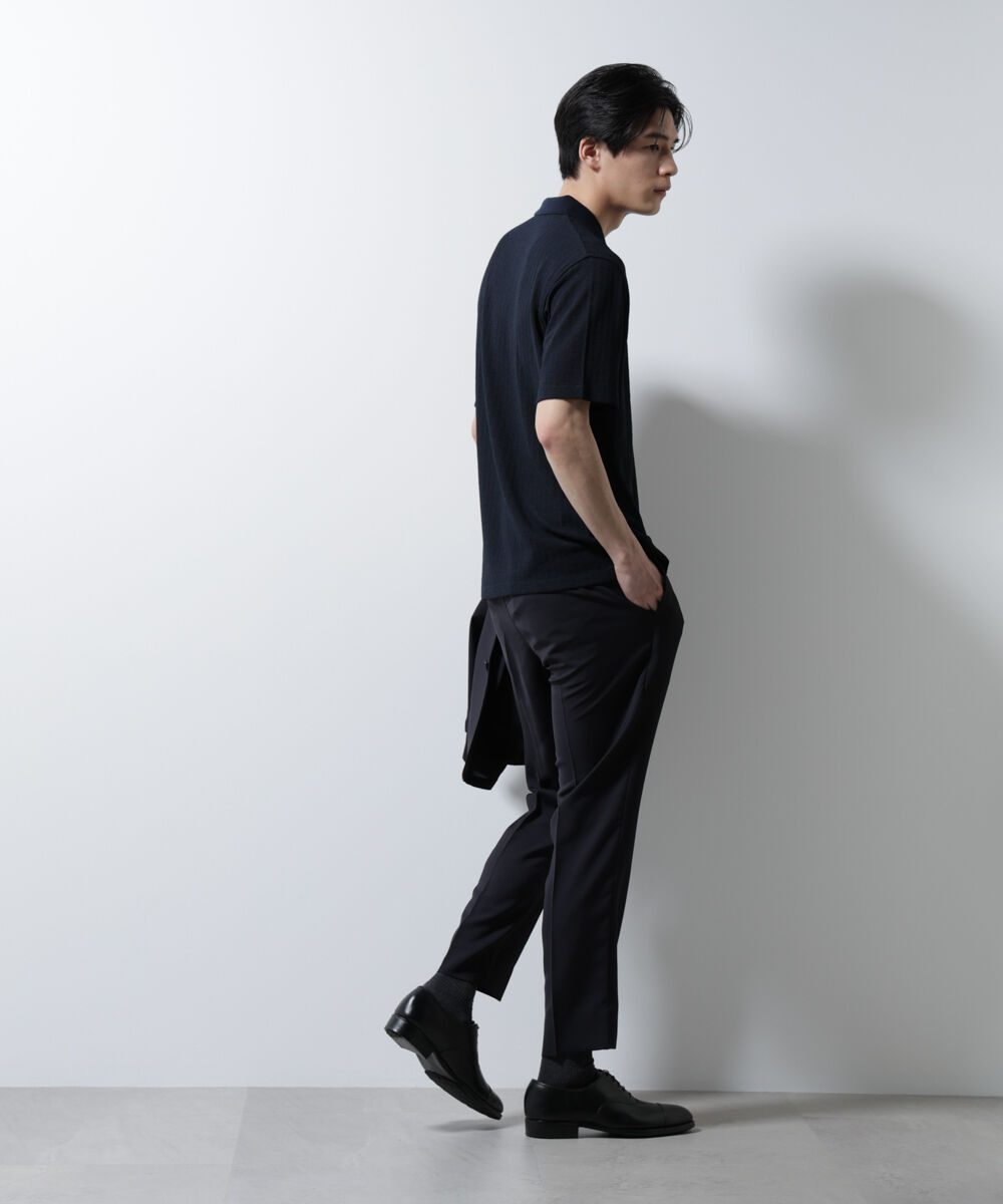 nano･universe「｢Damerino｣ヘリンボンポロシャツ/防シワ・吸水速乾・UVカット」|Tシャツ・カットソー|