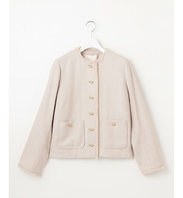 自由区「【SHIHOさん着用】ブライトリングツイード ジャケット」|ノーカラージャケット|