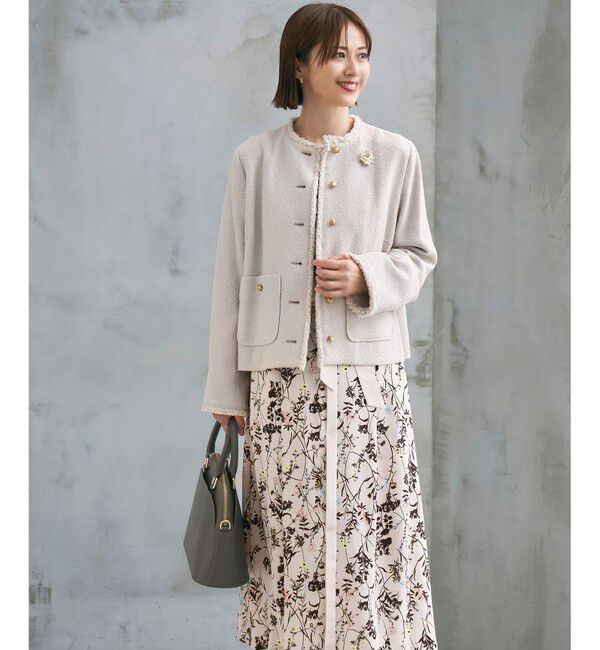 自由区「【SHIHOさん着用】ブライトリングツイード ジャケット」|ノーカラージャケット|