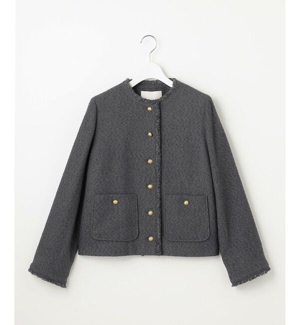 自由区「【SHIHOさん着用】ブライトリングツイード ジャケット」|ノーカラージャケット|