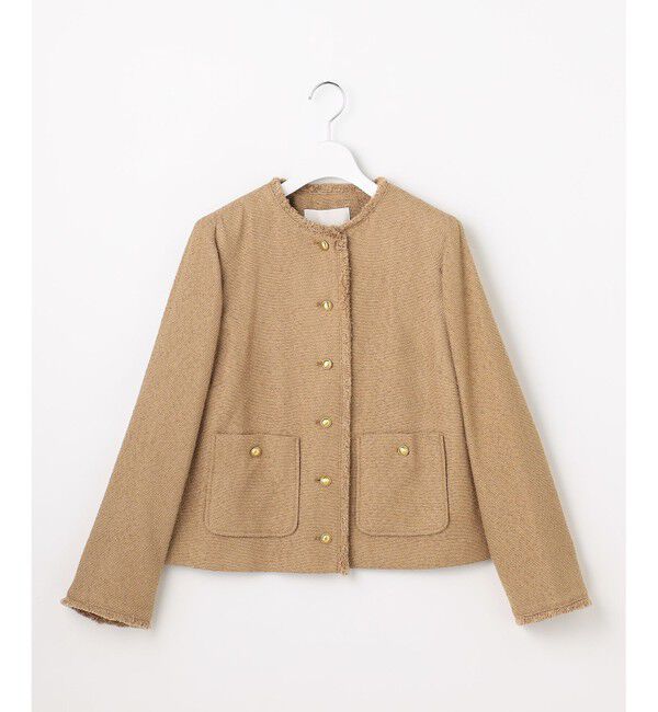 自由区「【SHIHOさん着用】ブライトリングツイード ジャケット」|ノーカラージャケット|