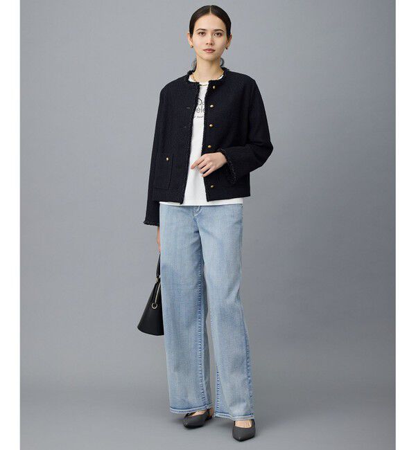 自由区「【SHIHOさん着用】ブライトリングツイード ジャケット」|ノーカラージャケット|