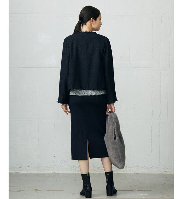 自由区「【SHIHOさん着用】ブライトリングツイード ジャケット」|ノーカラージャケット|