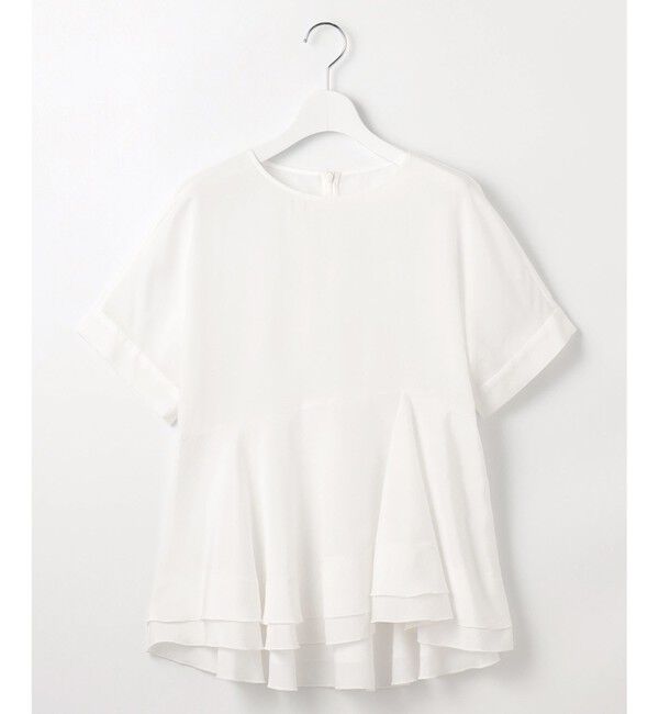 自由区「【洗える】ソフトリネンペプラム ブラウス」|シャツ・ブラウス|