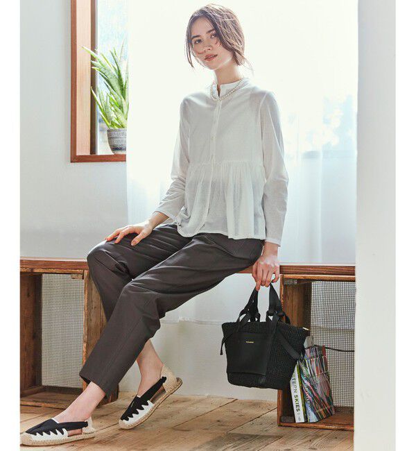 23区「【SLOW/洗える】バックサテンストレッチ ベイカーパンツ」|その他|