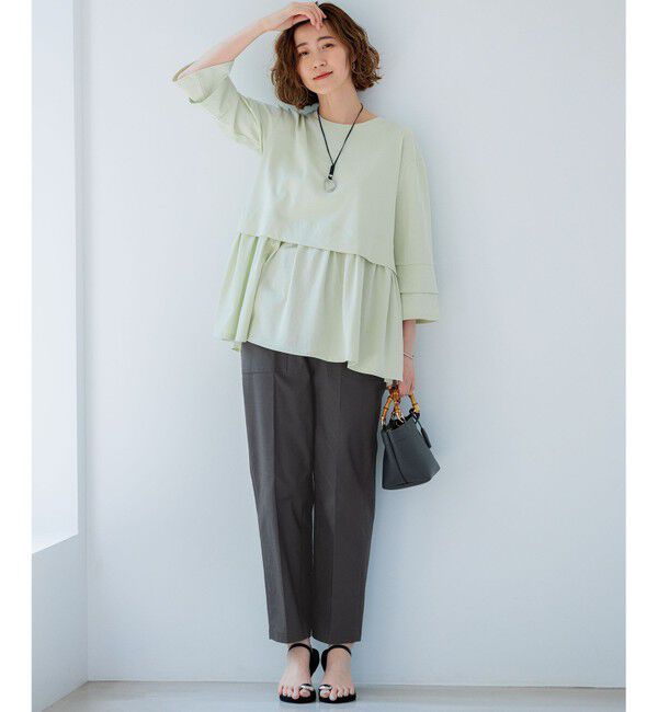 23区「【SLOW/洗える】バックサテンストレッチ ベイカーパンツ」|その他|