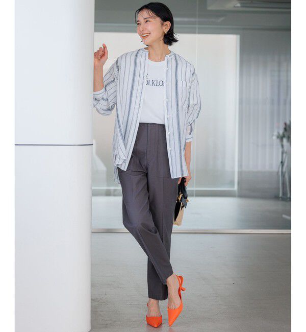 23区「【SLOW/洗える】バックサテンストレッチ ベイカーパンツ」|その他|