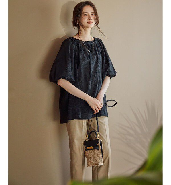 23区「【SLOW/洗える】バックサテンストレッチ ベイカーパンツ」|その他|