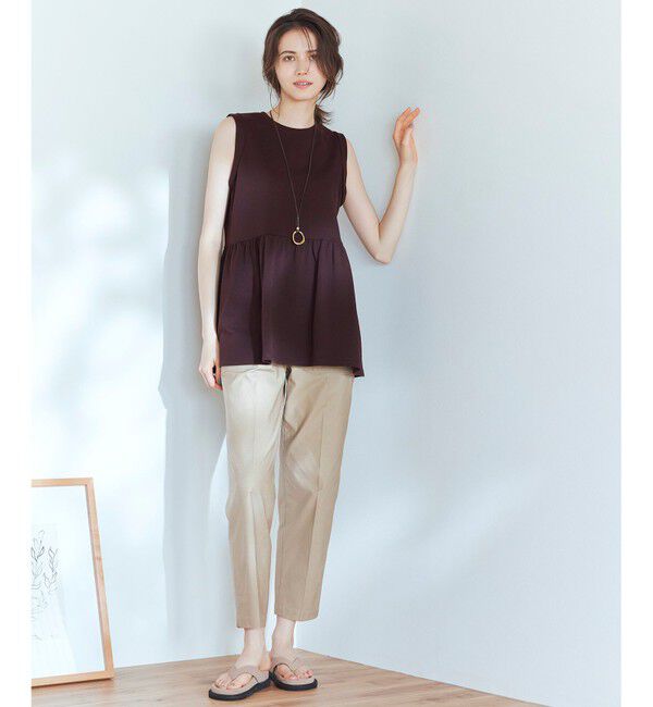 23区「【SLOW/洗える】バックサテンストレッチ ベイカーパンツ」|その他|