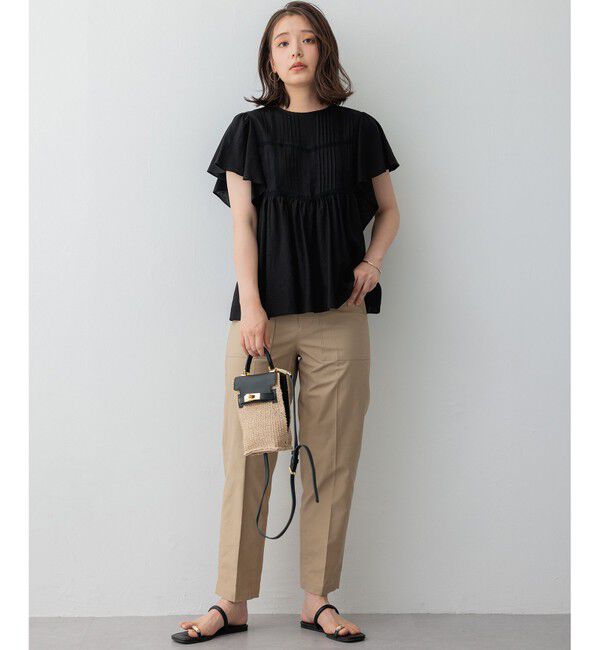 23区「【SLOW/洗える】バックサテンストレッチ ベイカーパンツ」|その他|