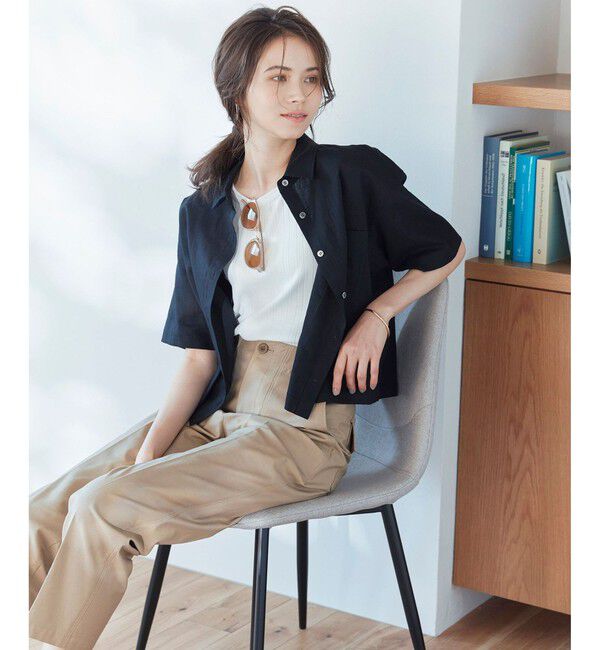 23区「【SLOW/洗える】バックサテンストレッチ ベイカーパンツ」|その他|