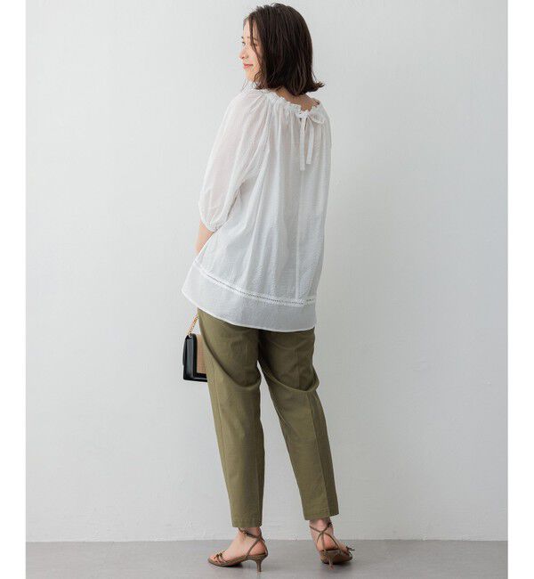 23区「【SLOW/洗える】バックサテンストレッチ ベイカーパンツ」|その他|