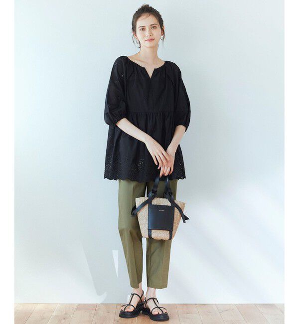 23区「【SLOW/洗える】バックサテンストレッチ ベイカーパンツ」|その他|