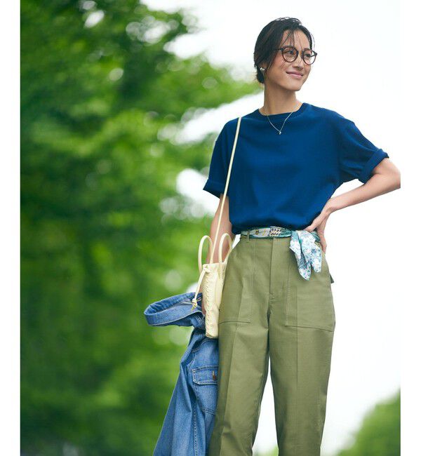 23区「【SLOW/洗える】バックサテンストレッチ ベイカーパンツ」|その他|