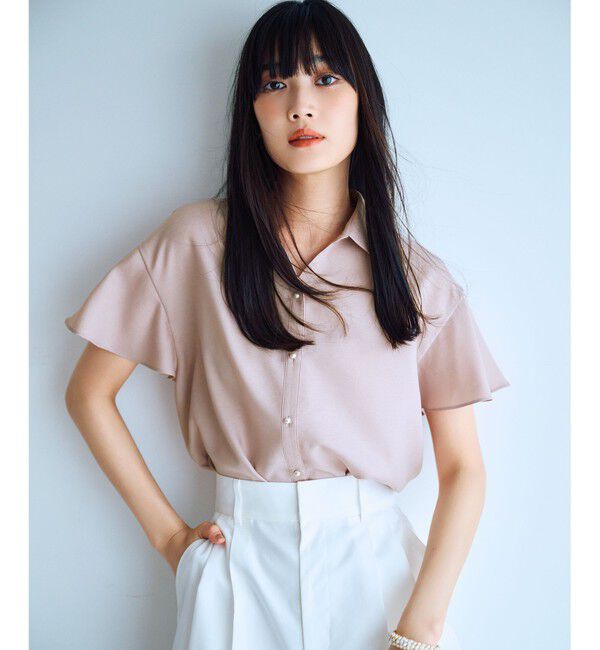 any SiS「【速乾・接触冷感】スムージーポリエステル シャツ ブラウス」|シャツ・ブラウス|ピンク