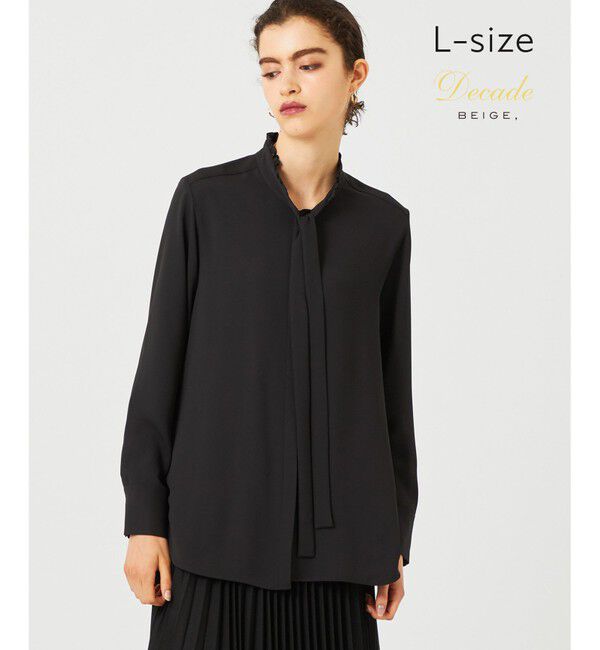 BEIGE,「【L-size】EVA / ボウタイロングスリーブ ブラウス」|シャツ・ブラウス|Black