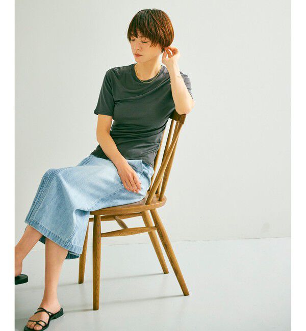 BEIGE,「Washable Silk / Short Sleeve T ショートスリーブ T シャツ」|Tシャツ・カットソー|