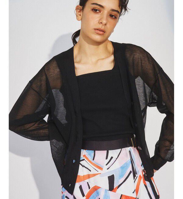 Diagram「シアーVネックニットカーディガン」|カーディガン|ブラック