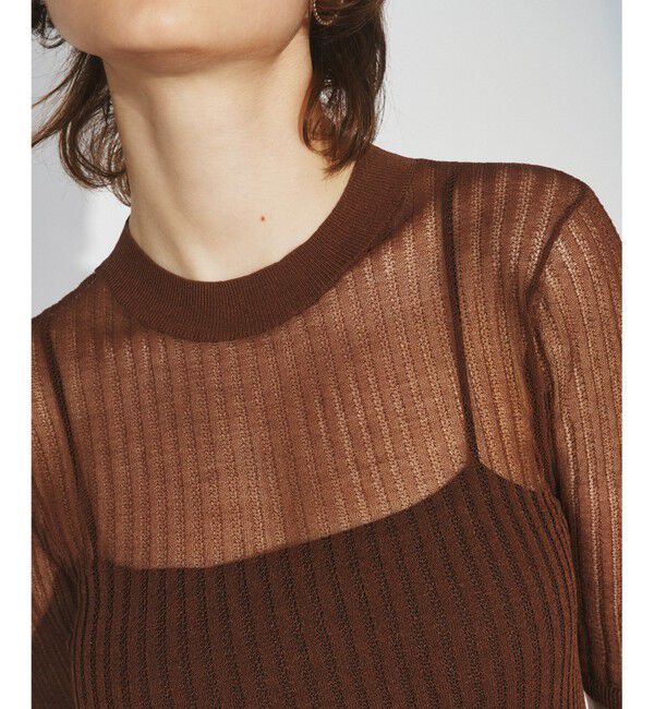 Diagram「シアーリブクルーニットトップ」|Tシャツ・カットソー|ブラウン