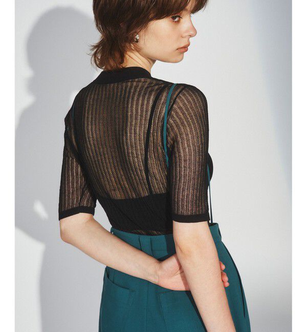 Diagram「シアーリブクルーニットトップ」|Tシャツ・カットソー|ブラック