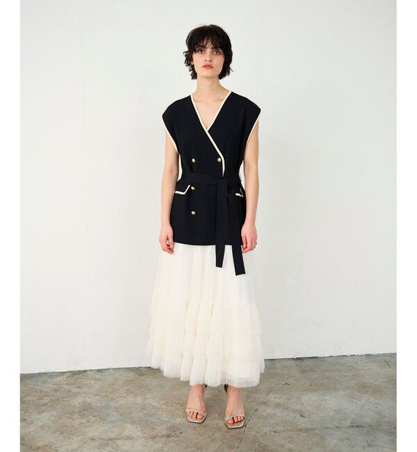 Diagram「バイカラーニットベスト」|ベスト・ジレ|ブラック