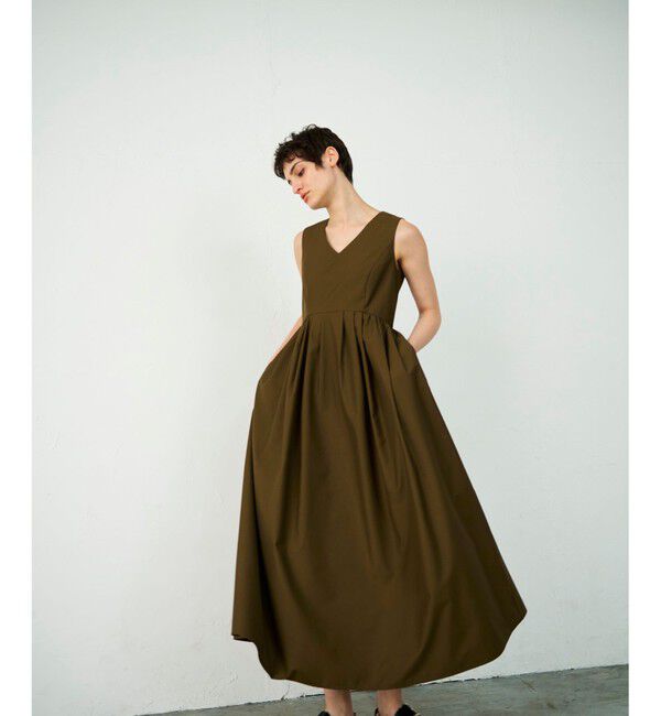 Diagram「タックフレアロングワンピース」|ワンピース|ブラウン