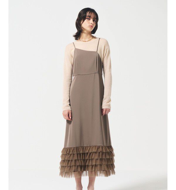 Diagram「フリルチュールサテンキャミワンピース」|ワンピース|