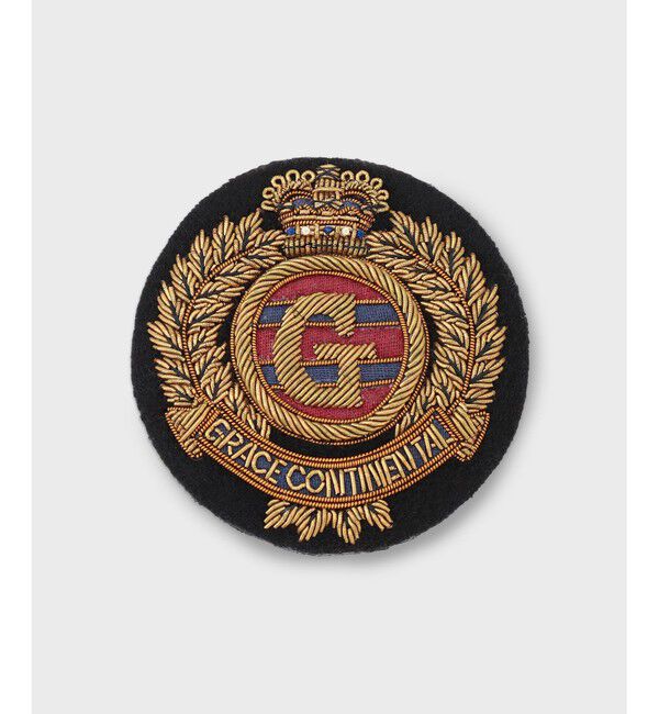 GRACE CONTINENTAL「ザリ刺繍Gクラウンブローチ」|ブローチ・コサージュ|ブラック
