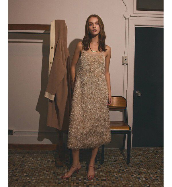 Grace Class「フェザーコンビキャミドレス」|ワンピース|