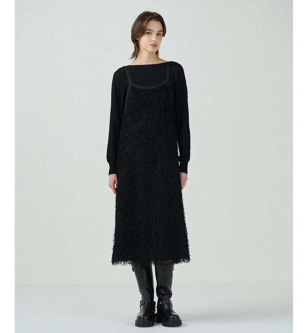 Grace Class「フェザーコンビキャミドレス」|ワンピース|ブラック