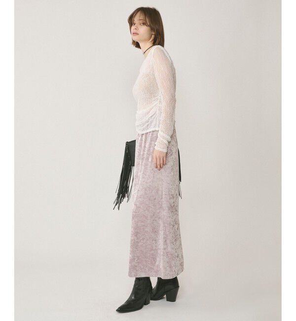 GRACE CONTINENTAL「クラッシュベロアロングスカート」|スカート|