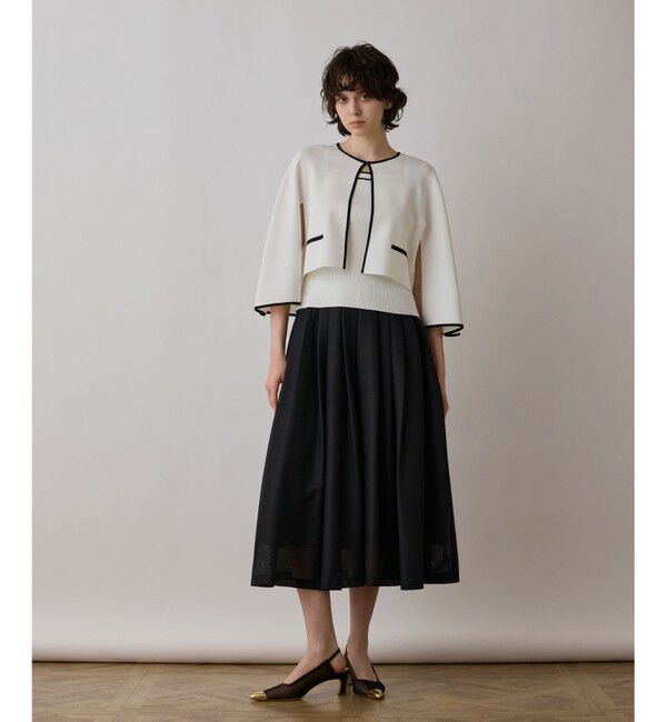 GRACE CONTINENTAL「バイカラースリットニットカーディガン」|カーディガン|