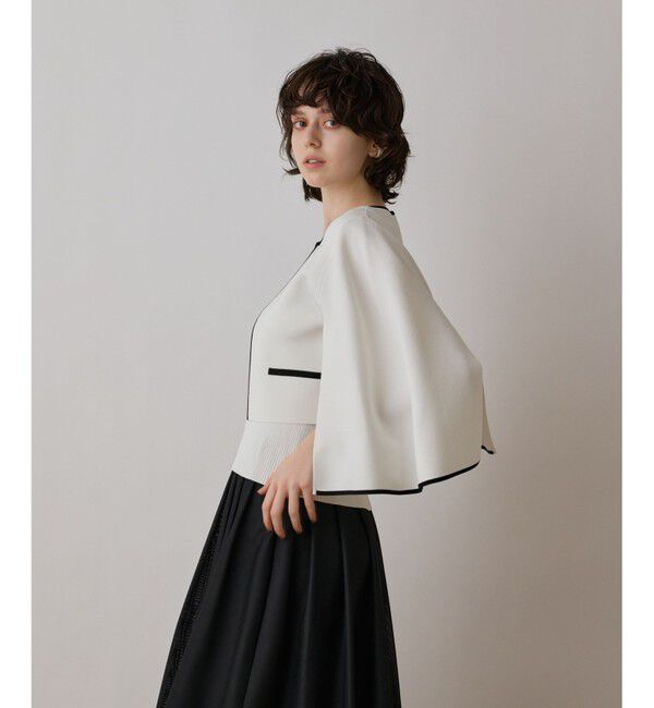 GRACE CONTINENTAL「バイカラースリットニットカーディガン」|カーディガン|