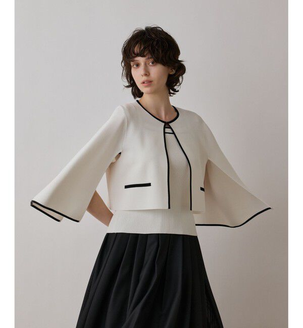 GRACE CONTINENTAL「バイカラースリットニットカーディガン」|カーディガン|