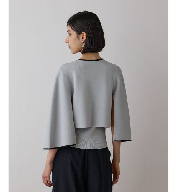 GRACE CONTINENTAL「バイカラースリットニットカーディガン」|カーディガン|