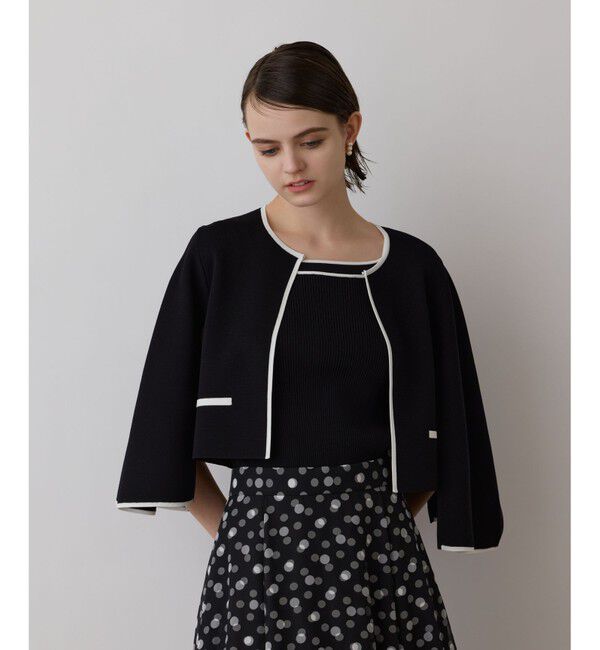 GRACE CONTINENTAL「バイカラースリットニットカーディガン」|カーディガン|